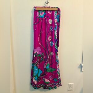 Vintage Pink Floral Maxi Skirt